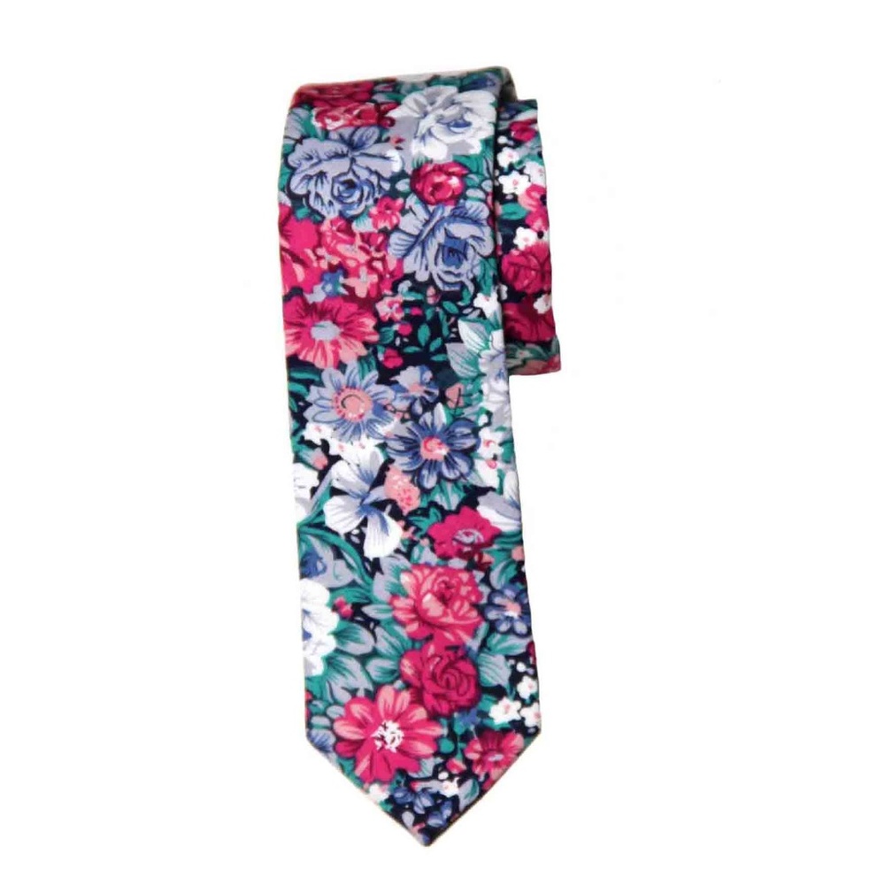 Gascoigne Floral Cotton Skinny Tie